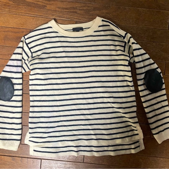 J. Crew 100% Merino Wool Striped Sweater (Medium) - Picture 2 of 5